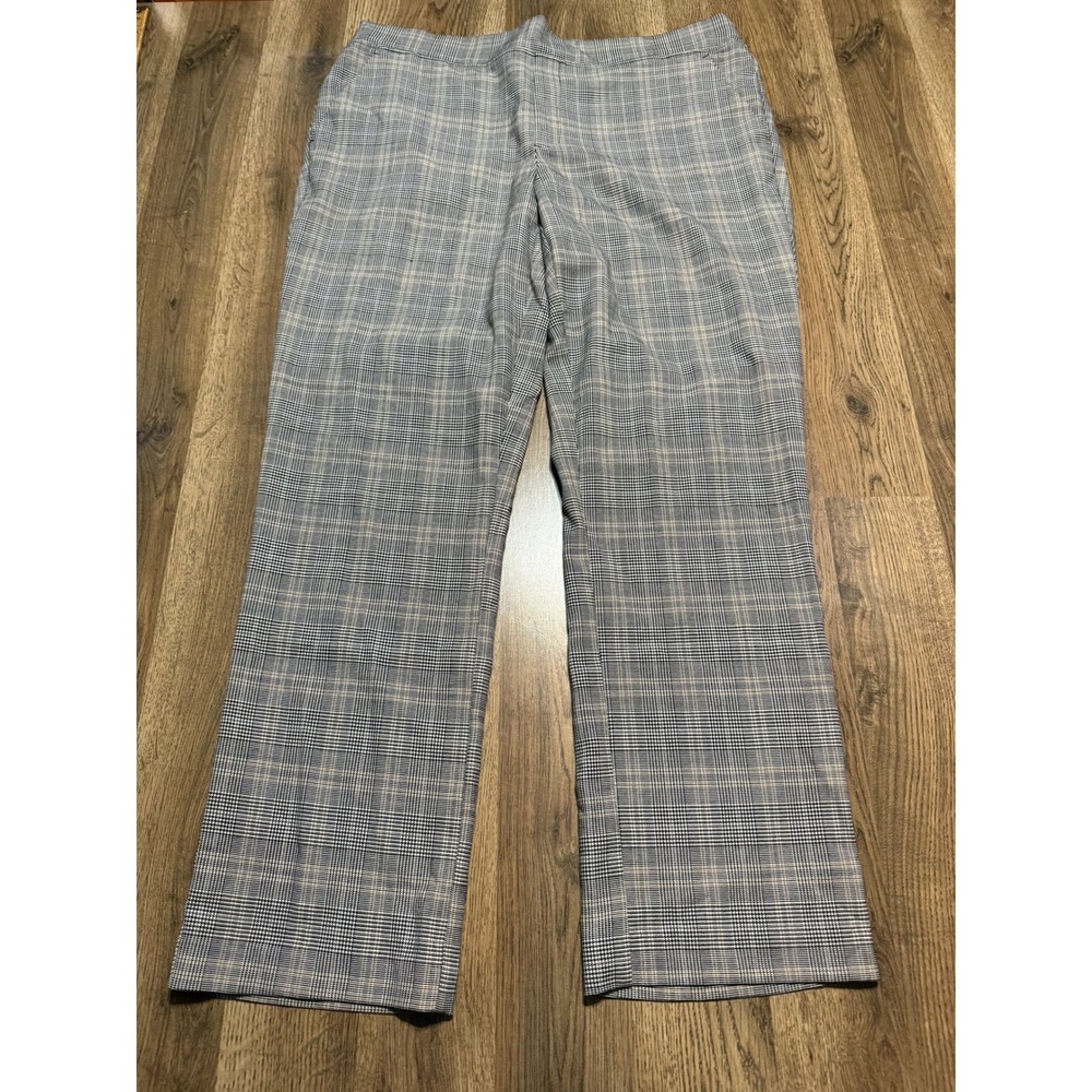 Time and Tru Pants Women Size XL Multi Plaid Pull On Elastic Waist Trousers
